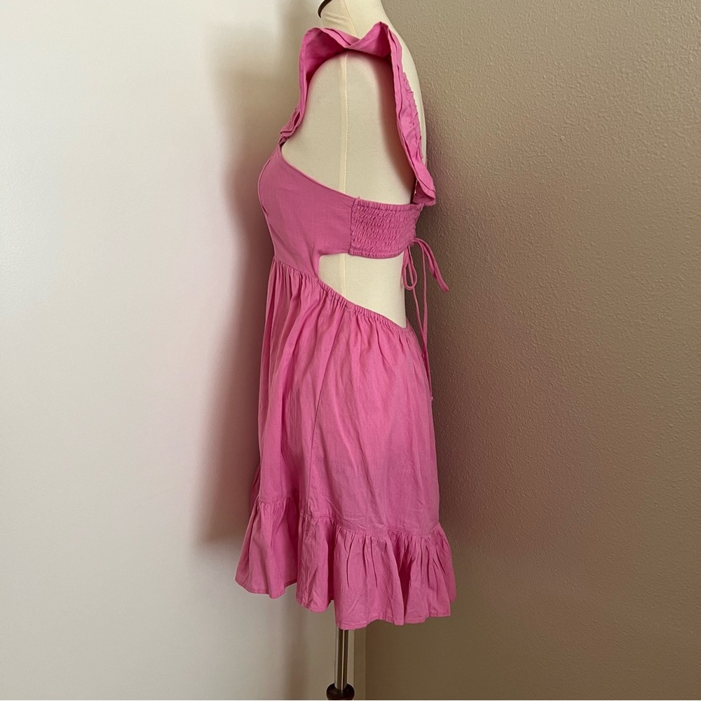 Pink Open Back Babydoll Dress - Picture 4 of 5